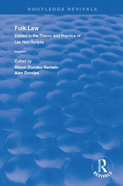 Alan Dundes, Alison Dundes Renteln - Folk Law, E-bok