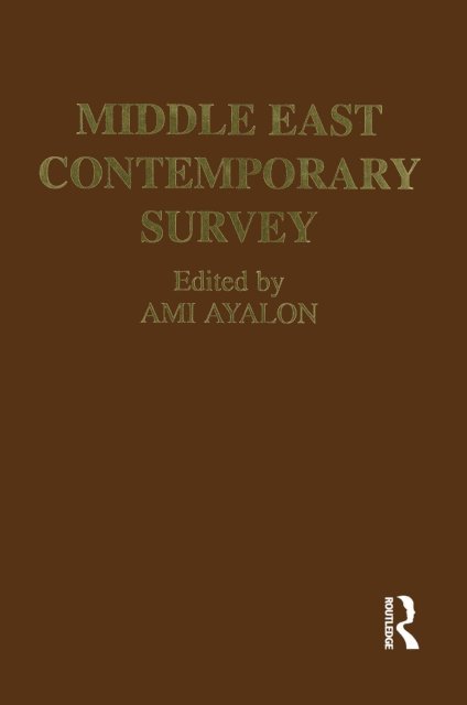 Ami Ayalon - Middle East Contemporary Survey, Volume Xvi, 1992, E-bok