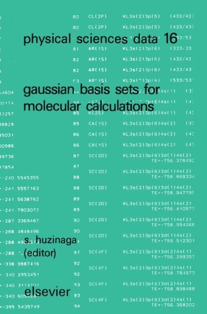 Gaussian Basis Sets for Molecular Calculations