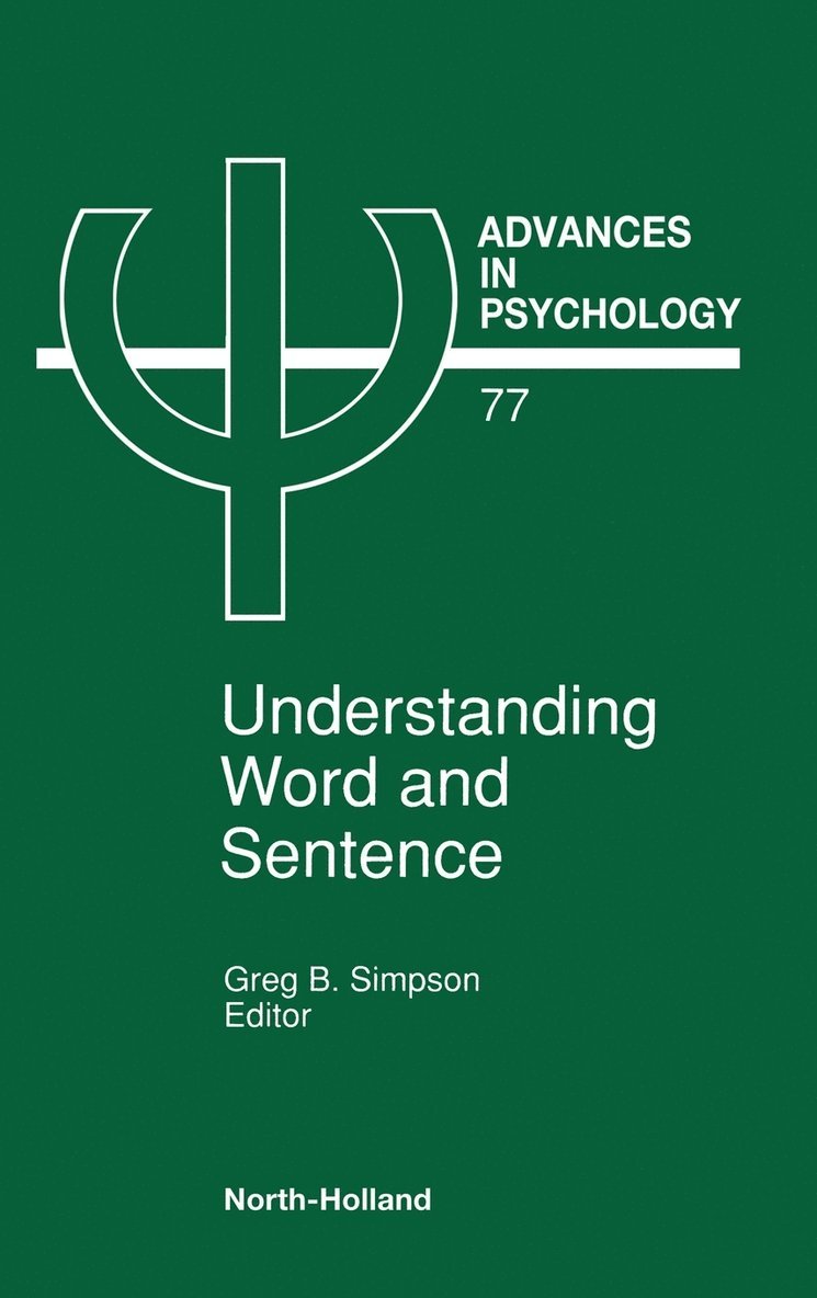 Simpson Greg Simpson, Simpson G. B. G. B. Simpson G. B., Simpson Greg Ed Simpson - Advances in Psychology V77, Inbunden