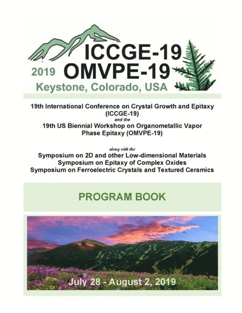 CTI Meeting Technology - ICCGE-19/OMVPE-19 Program and Abstracts eBook, E-bok. Tillgänglighet: Lägg i varukorg