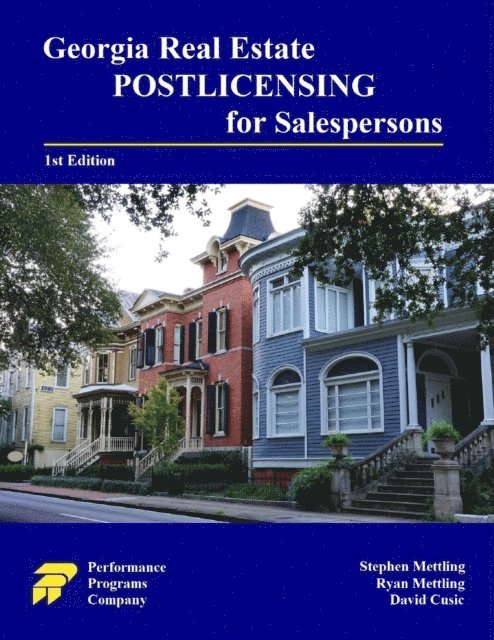 David Cusic, Ryan Mettling, Stephen Mettling - Georgia Real Estate Postlicensing for Salespersons, E-bok