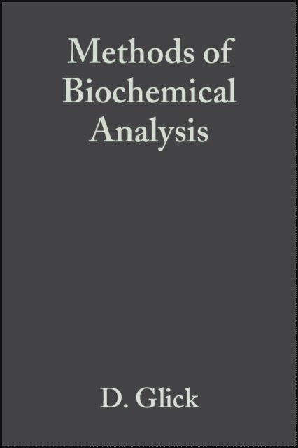 David Glick - Methods of Biochemical Analysis, E-bok