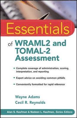 Essentials of WRAML2 and TOMAL-2 Assessment av Wayne Adams, Cecil R Reynolds, Cecil R Reynolds