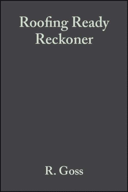 C. N. Mindham, R. Goss - Roofing Ready Reckoner, E-bok