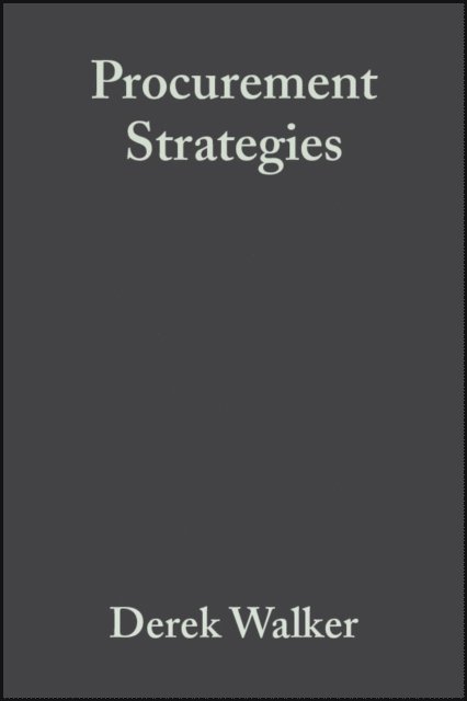 Keith Hampson, Derek Walker - Procurement Strategies, E-bok