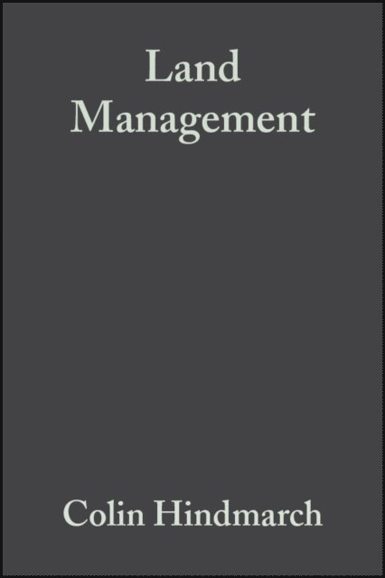 Mike W. Pienkowski, Colin Hindmarch - Land Management, E-bok