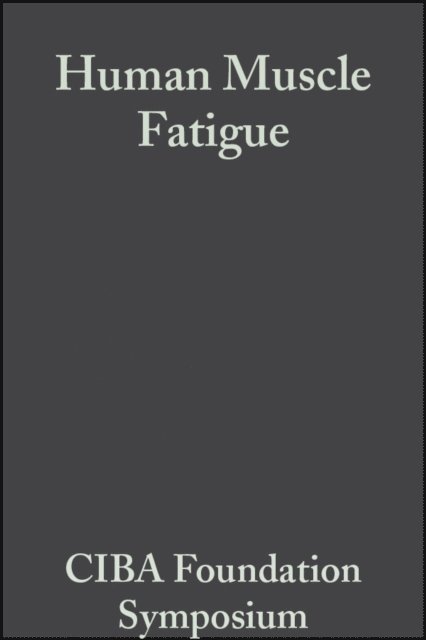 Julie Whelan, Ruth Porter - Human Muscle Fatigue, E-bok