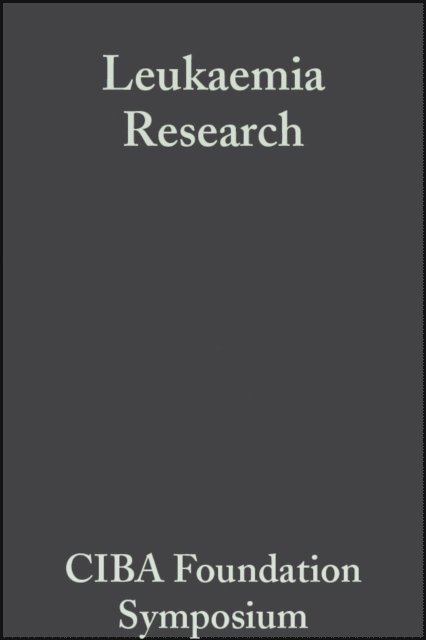 Margaret P. Cameron, G. E. W. Wolstenholme - Leukaemia Research, E-bok