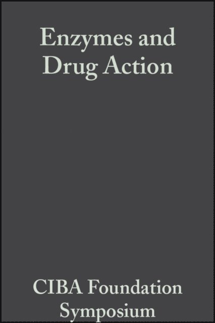 A. V. S. de Reuck, J. L. Mongar - Enzymes and Drug Action, E-bok