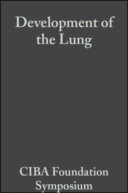 Ruth Porter, A. V. S. de Reuck - Development of the Lung, E-bok