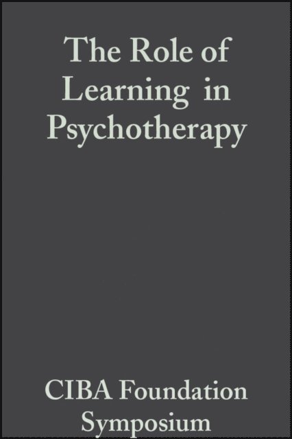 Ruth Porter - Role of Learning in Psychotherapy, E-bok