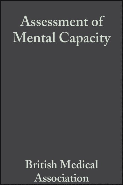 Law Society of England and Wales, British Medical Association - Assessment of Mental Capacity, E-bok
