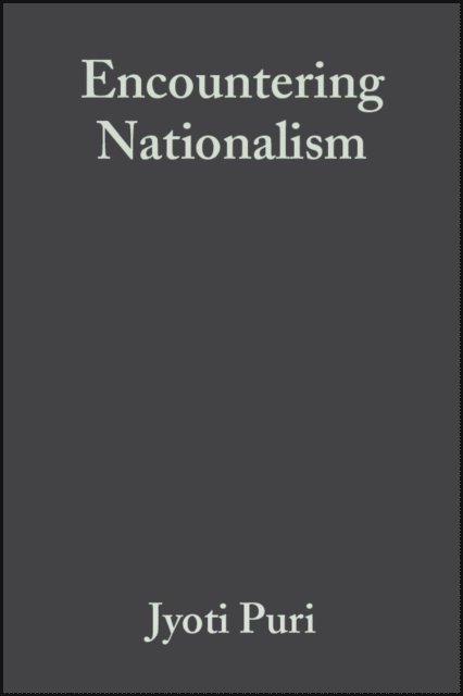 Jyoti Puri - Encountering Nationalism, E-bok