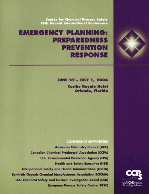 CCPS (Center for Chemical Process Safety) - Emergency Planning, E-bok