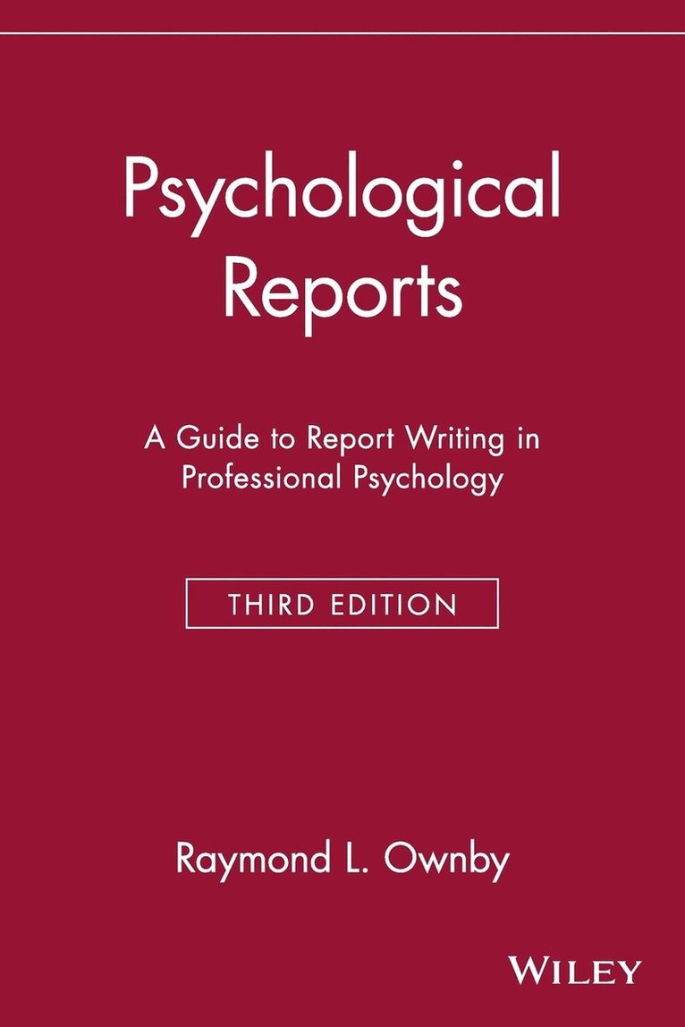 Raymond L. Ownby - Psychological Reports, Häftad