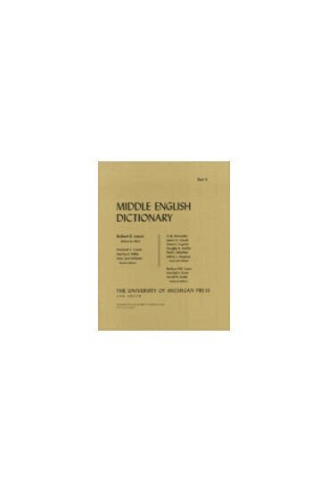 Robert E. Lewis - Middle English Dictionary, Häftad. Tillgänglighet: Tillfälligt slut