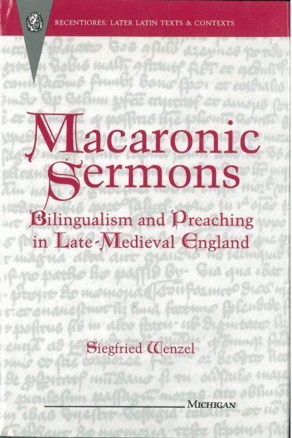 Siegfried Wenzel - Macaronic Sermons, E-bok