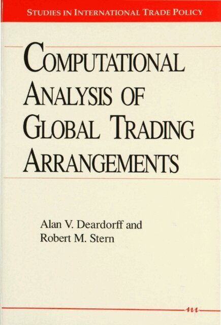 Robert Mitchell Stern, Alan Verne Deardorff - Computational Analysis of Global Trading Arrangements, E-bok