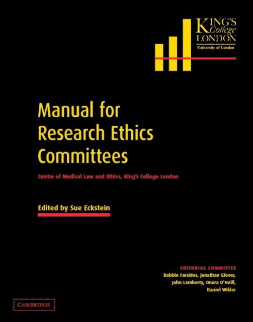 Sue Eckstein - Manual for Research Ethics Committees, E-bok