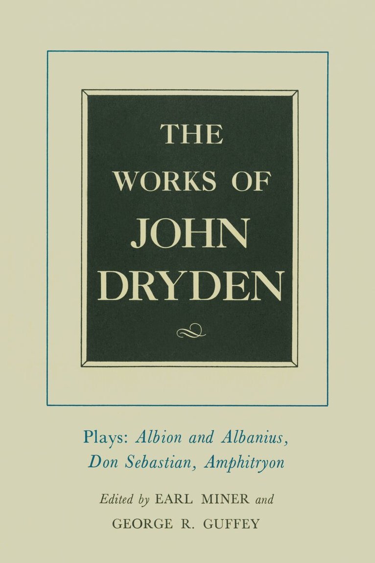 John Dryden, Earl Miner - Works of John Dryden, Volume XV, Inbunden. Tillgänglighet: Tillfälligt slut