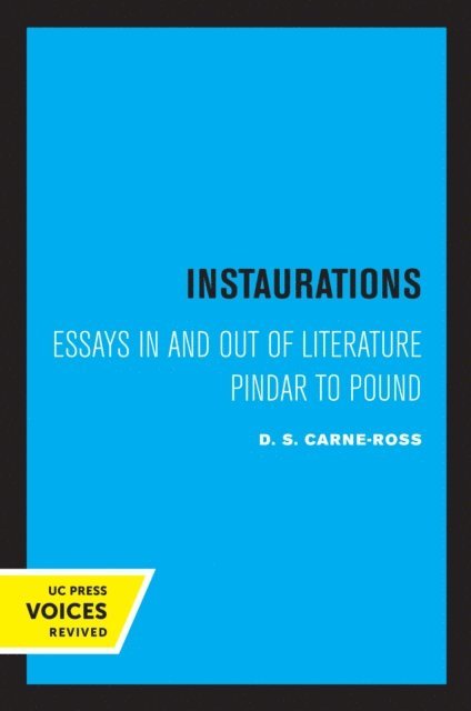 D. S. Carne-Ross - Instaurations, E-bok