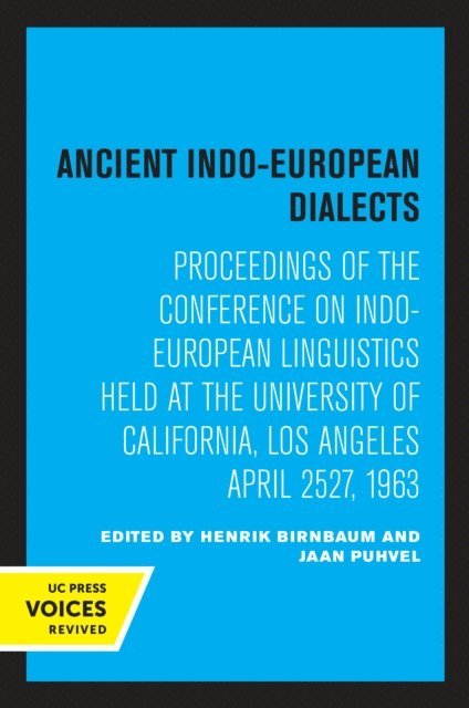 Jaan Puhvel, Henrik Birnbaum - Ancient Indo-European Dialects, E-bok