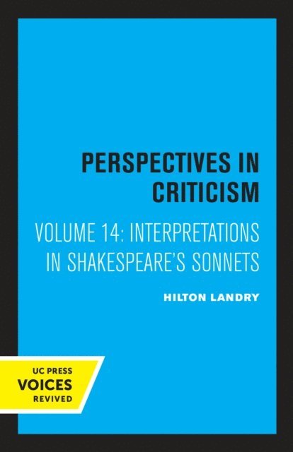 Hilton Landry - Interpretations in Shakespeare's Sonnets, E-bok