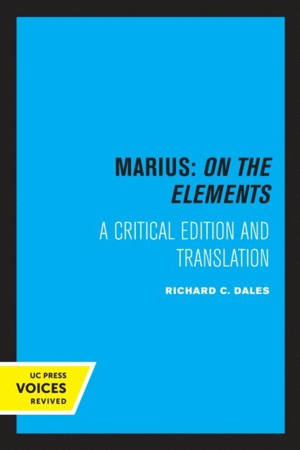 Richard C. Dales - Marius: On The Elements, E-bok
