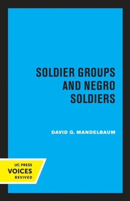 David G. Mandelbaum - Soldier Groups and Negro Soldiers, E-bok