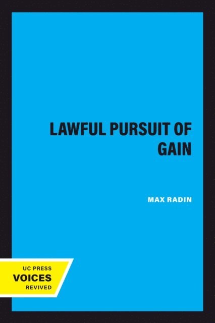 Max Radin - Lawful Pursuit of Gain, E-bok. Tillgänglighet: Lägg i varukorg