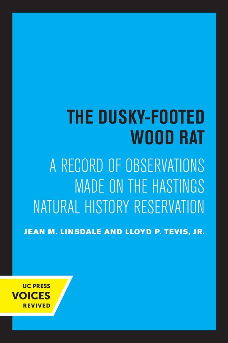 Jean M. Linsdale, Lloyd P. Tevis Jr. - Dusky-Footed Wood Rat, Häftad. Tillgänglighet: Lägg i varukorg