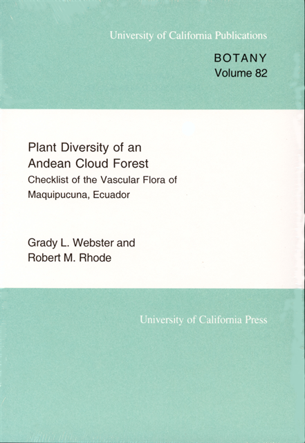Robert Rhode, Grady L. Webster - Plant Diversity of an Andean Cloud Forest, E-bok