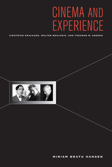 Miriam Hansen, Edward Dimendberg - Cinema and Experience, E-bok