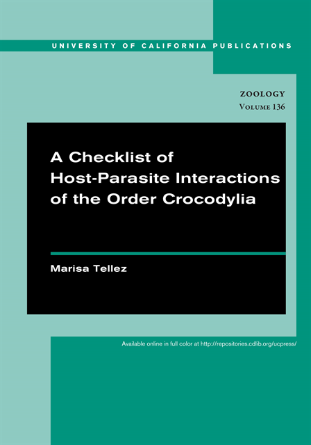 Marisa Tellez - Checklist of Host-Parasite Interactions of the Order Crocodylia, E-bok