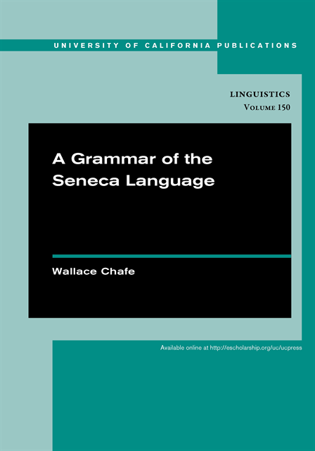 Wallace Chafe - Grammar of the Seneca Language, E-bok