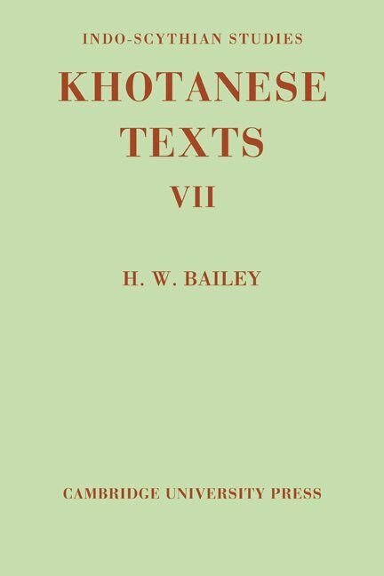 H. W. Bailey - Indo-Scythian Studies, Häftad. Tillgänglighet: Lägg i varukorg