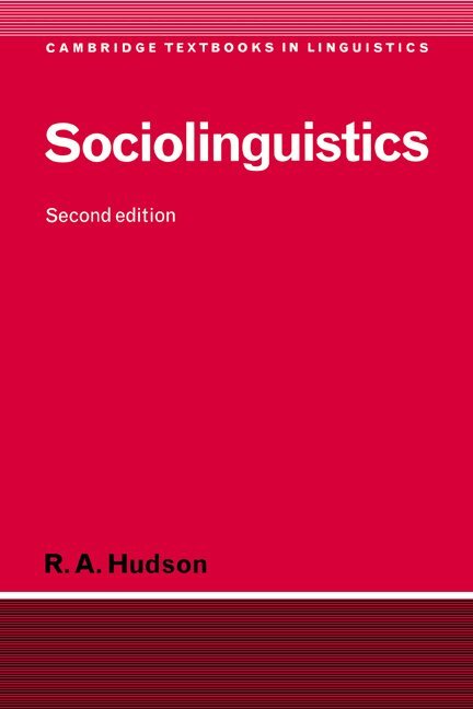 R. A. Hudson, S. R. Anderson - Sociolinguistics, Inbunden. Tillgänglighet: Lägg i varukorg