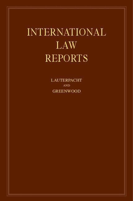 Elihu Lauterpacht, C. J. Greenwood - International Law Reports, Inbunden