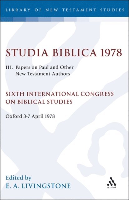 E. A. Livingstone - Studia Biblica 1978. III, E-bok