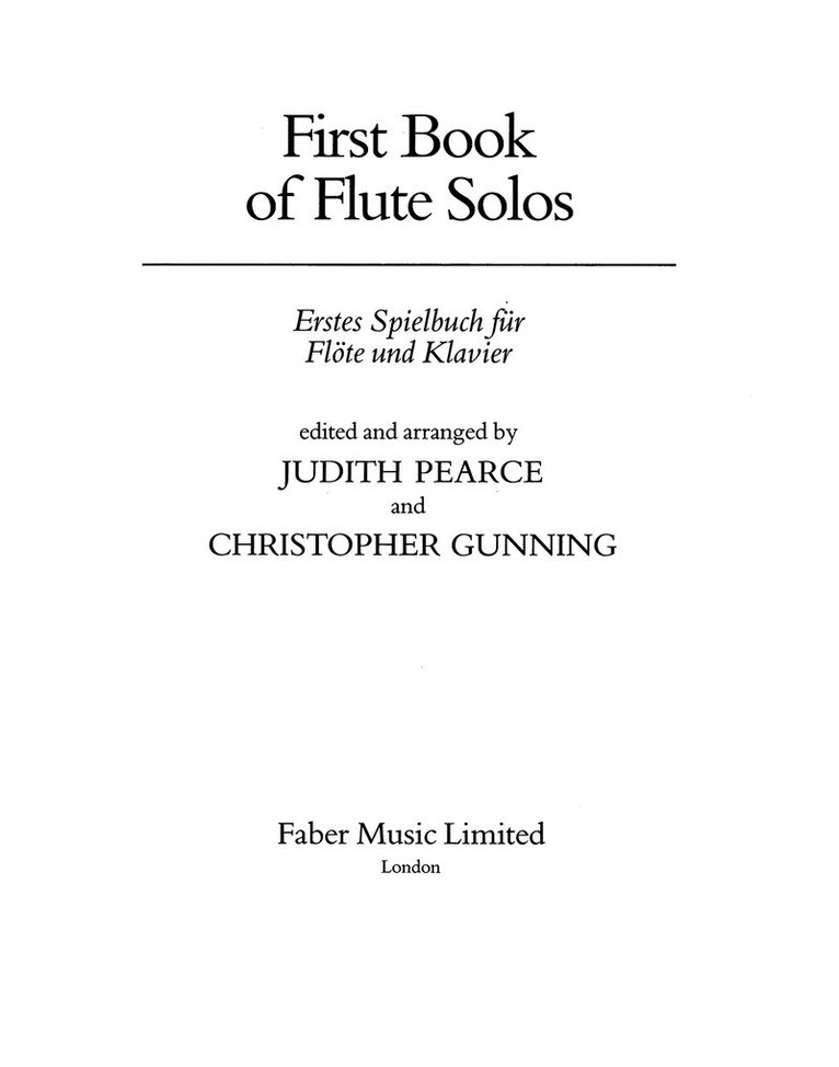 First Book of Flute Solos (Flute Part Only), Övrigt