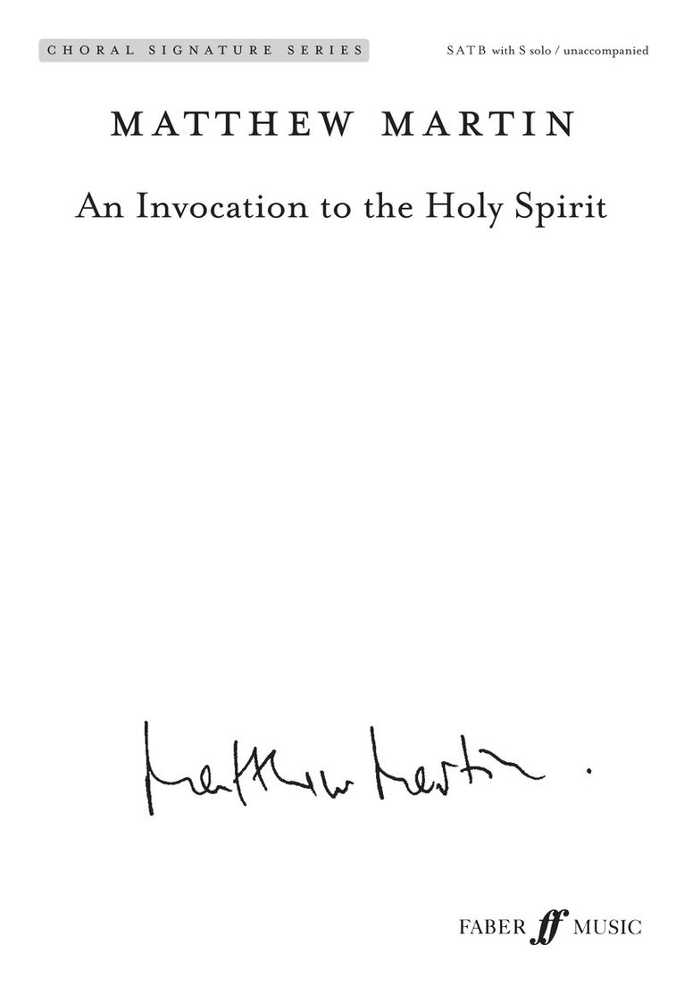 An Invocation to the Holy Spirit. Tillgänglighet: Lägg i varukorg