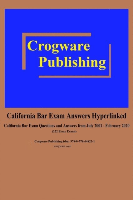 Craig Manfredi - California Bar Exam Answers Hyperlinked, E-bok. Tillgänglighet: Lägg i varukorg
