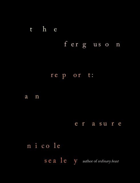 Nicole Sealey - Ferguson Report: An Erasure, E-bok