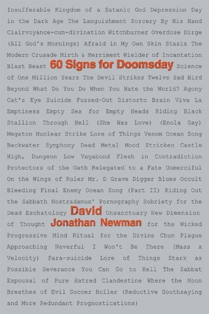 David Newman - 60 Signs for Doomsday, E-bok