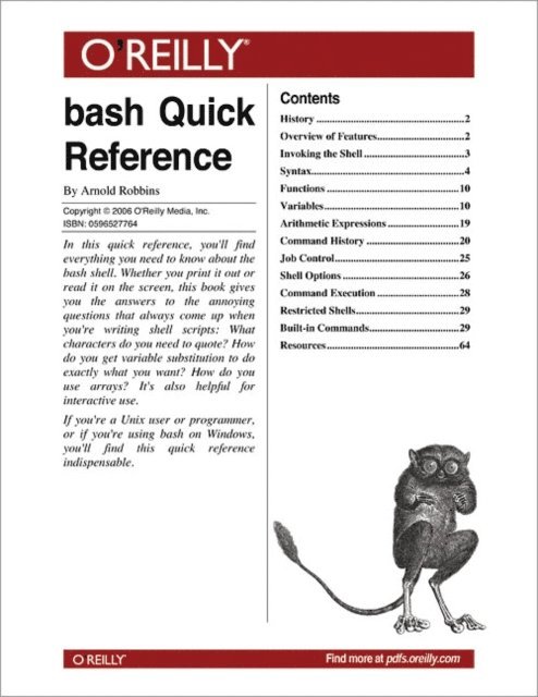 Arnold Robbins - bash Quick Reference, E-bok