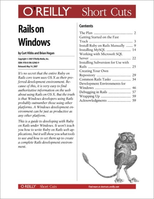 Brian P. Hogan, Curt Hibbs - Rails on Windows, E-bok