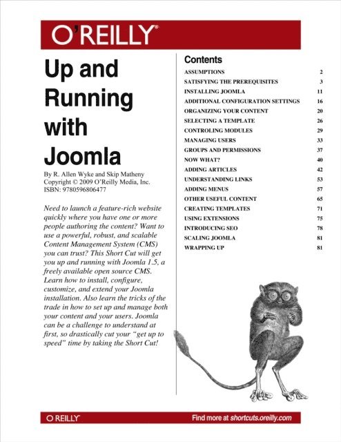 Skip Matheny, R. Allen Wyke - Up and Running with Joomla, E-bok