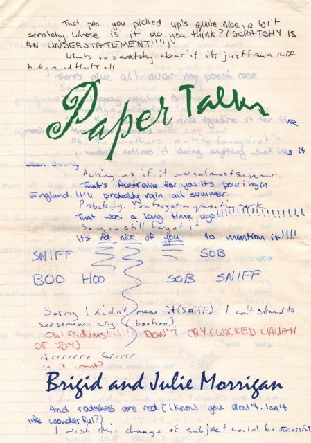 Julie Morrigan, Brigid Morrigan - Paper Talks, E-bok