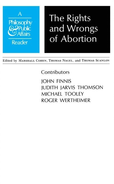 Marshall Cohen - Rights and Wrongs of Abortion, E-bok